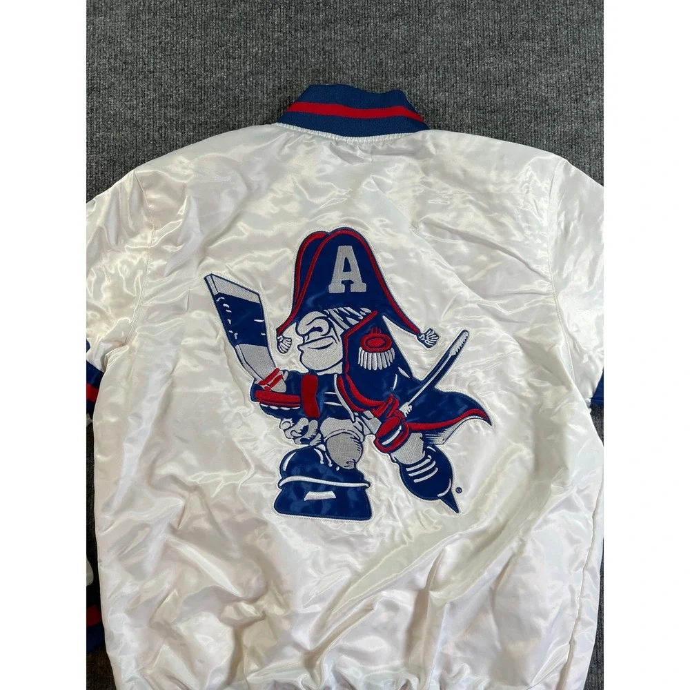 Vintage‎ Starter Milwaukee Admirals Jacket Mens Medium White Satin Bomber AHL